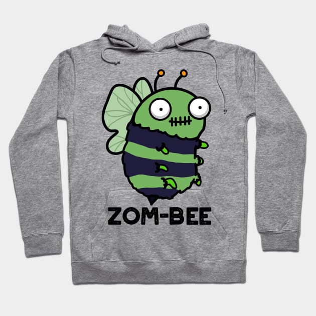 Zom-bee Cute Halloween Zombie Bee Pun Hoodie by punnybone